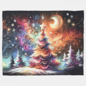 Hard Pastel Zeichnend Weihnachtsbaume Whimsical Fleecedecke (Vorderseite (Horizontal))