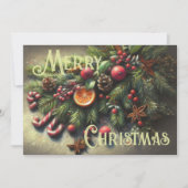 Hard Pastel Zeichnend Weihnachtsgrün Karte (Vorderseite)