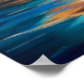 Hard Pastel Zeichnend Wellen an einem Strand Poster (Ecke)