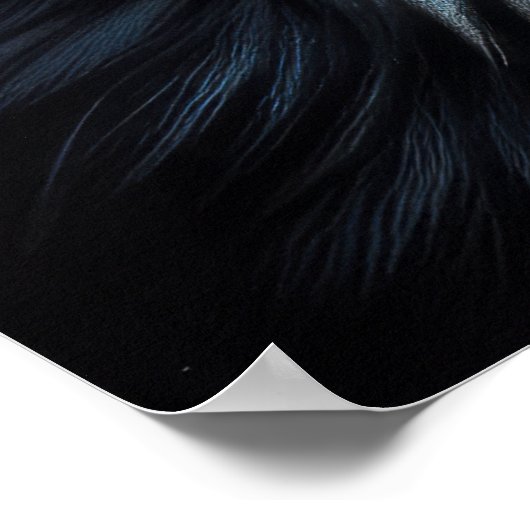 Hard Pastel Zeichnend Wolf Howling Moon II Poster (Ecke)