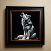 Hard Pastel Zeichnend Wolf Howling Poster