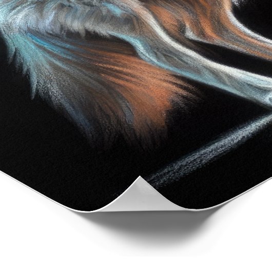 Hard Pastel Zeichnend Wolf Poster (Ecke)