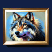 Hard Pastel Zeichnend Wolf Poster