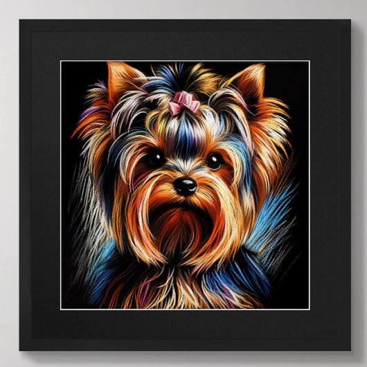 Hard Pastel Zeichnend Yorkshire Terrier Yorkie Pin Poster