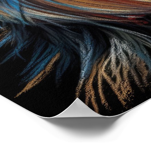 Hard Pastel Zeichnend Yorkshire Terrier Yorkie Poster (Ecke)