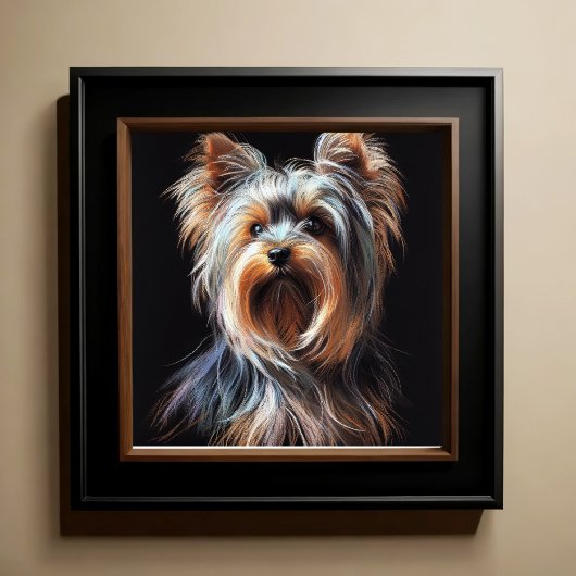 Hard Pastel Zeichnend Yorkshire Terrier Yorkie Poster