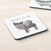 Hard Plastic Coaster Chihuahua Vibes Getränkeuntersetzer (Linke Seite)