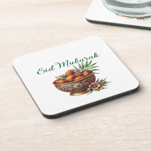 Hard plastic coaster-Eid Mubarak Tableware Getränkeuntersetzer (Linke Seite)
