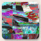 Hard Plastic Coaster – Neon Pulse Getränkeuntersetzer (Vorderseite)