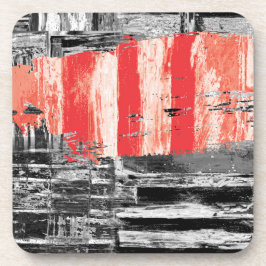Hard Plastic Coaster – Red Pulse Abstract Design Getränkeuntersetzer