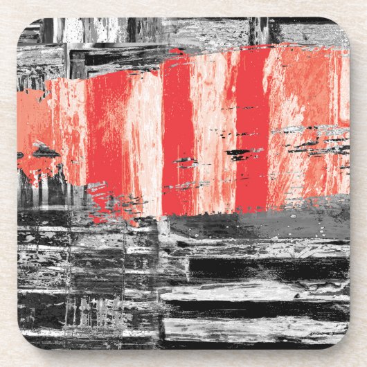 Hard Plastic Coaster – Red Pulse Abstract Design Getränkeuntersetzer (Vorderseite)