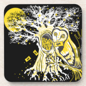 Hard Plastic Coaster – Urban Tree Owl & Wealth  Getränkeuntersetzer (Vorderseite)