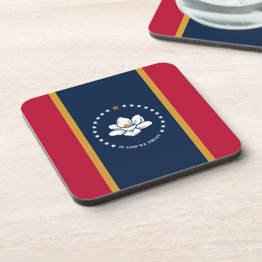 Hard plastic coaster with flag of Mississippi, USA Getränkeuntersetzer (Linke Seite)
