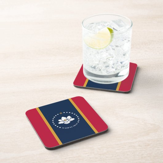 Hard plastic coaster with flag of Mississippi, USA Getränkeuntersetzer (Rechte Seite)