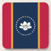 Hard plastic coaster with flag of Mississippi, USA Getränkeuntersetzer (Vorderseite)