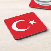 Hard plastic coaster with flag of Turkey Getränkeuntersetzer (Linke Seite)