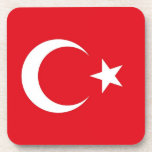 Hard plastic coaster with flag of Turkey Getränkeuntersetzer<br><div class="desc">Elegant and patriotic hard plastic coaster with flag of Turkey. This product its customizable.</div>