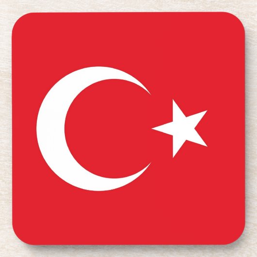 Hard plastic coaster with flag of Turkey Getränkeuntersetzer (Vorderseite)