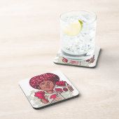 Hard Plastic Coaster – YOUTH Power Afro & Boombox Getränkeuntersetzer (Rechte Seite)