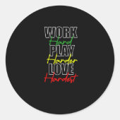 Hard Play Hard Liebe Hardcore Runder Aufkleber (Vorderseite)