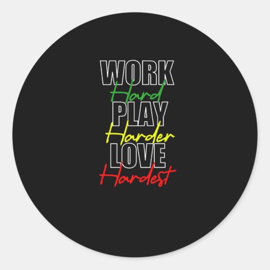 Hard Play Hard Liebe Hardcore Runder Aufkleber (Vorderseite)