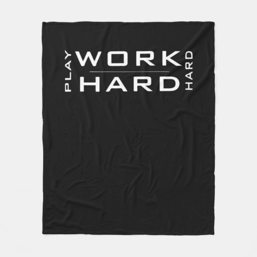 Hard Play Hard Wnite & Black Classic Fleecedecke (Vorderseite)
