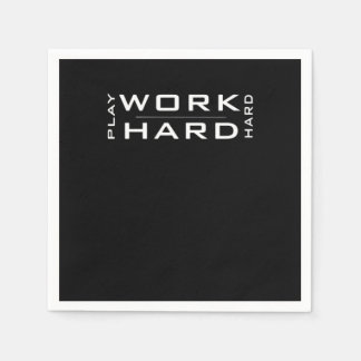 Hard Play Hard Wnite & Black Classic Serviette