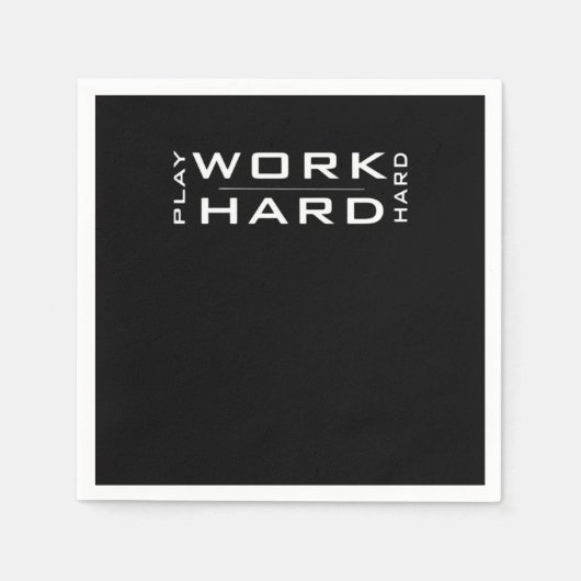 Hard Play Hard Wnite & Black Classic Serviette (Vorderseite)