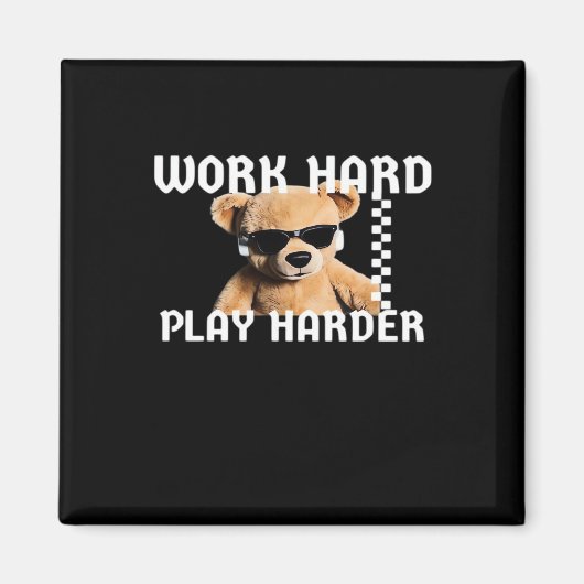 Hard Play - Teddy Bären Classic Magnet (Vorne)