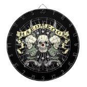 Hard Rock and Roll Skulls Gitarren Dartboard Dartscheibe (vorne)