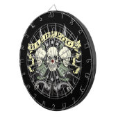 Hard Rock and Roll Skulls Gitarren Dartboard Dartscheibe (Vorderseite rechts)