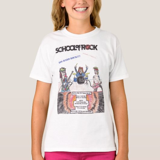 Hard Rock Flyer der 80er Jahre T-Shirt (Vorderseite)