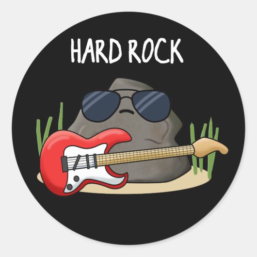 Hard Rock Funny Geology Music Pub Dark BG Runder Aufkleber (Vorderseite)