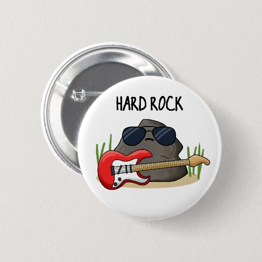 Hard Rock Funny Geology Music Puff Button (Vorne & Hinten)