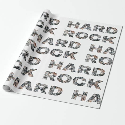 Hard Rock Granit Text Geschenkpapier (Ungerollt)