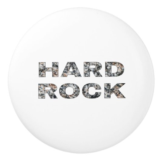 Hard Rock Granit Text Keramikknauf (Vorderseite)