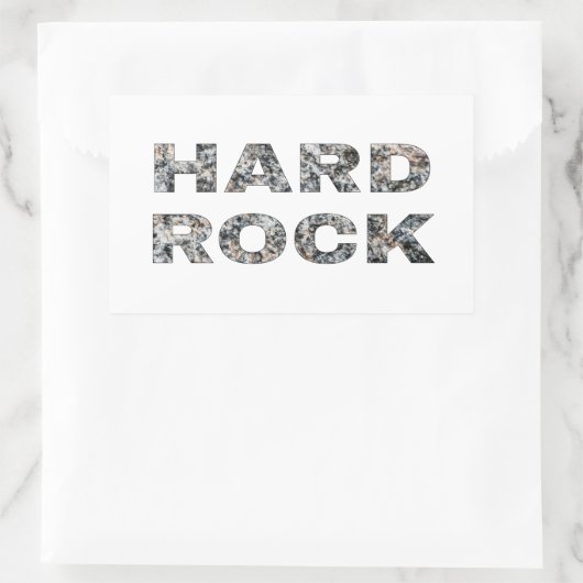 Hard Rock Granit Text Rechteckiger Aufkleber (Tasche)