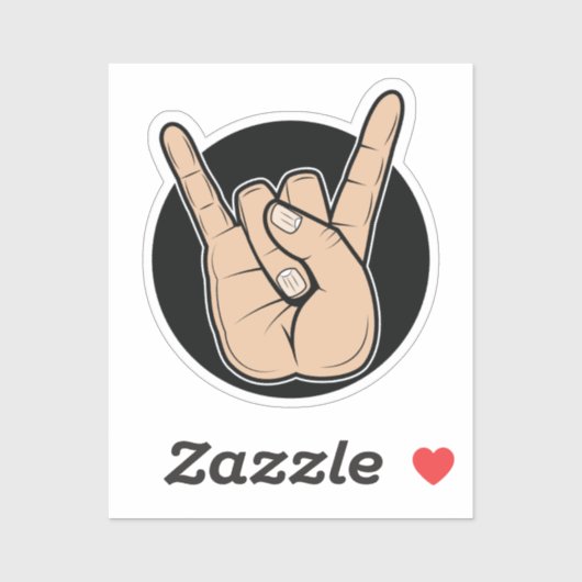 Hard Rock Heavy Metal Devil Horns Handzeichen Aufkleber (Blatt)