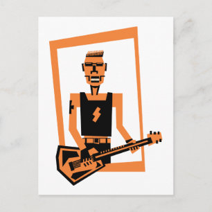 hard rock /heavy metal guitar player postkarte