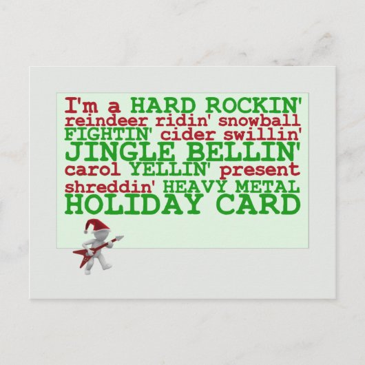 Hard Rock Holidays lustiger Urlaub Postkarte (Vorderseite)