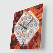 Hard Rock Quadratische Wanduhr (Winkel)