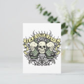 Hard Rock Skull und Gitarren Postkarte (Stehend Vorderseite)