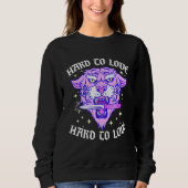 Hard To Love Tiger Face Knife Dagger Emo Break Up Sweatshirt (Vorderseite)