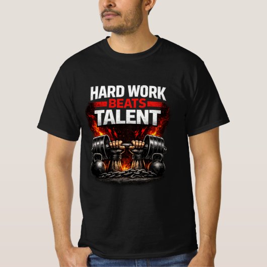 Hard Work Beats Talent Gym T-Shirt | Hardcore Body (Vorderseite)