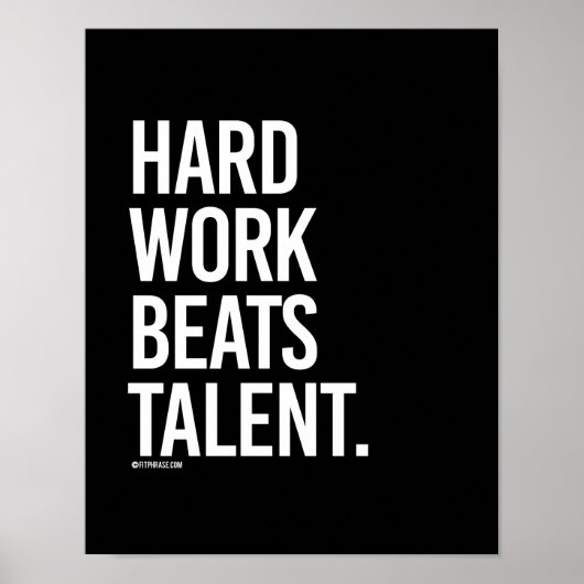 Hard Work Beats Talent - Training Fitness -.pnng Poster (Vorne)