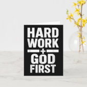 Hard Work God First Bold Statement Christlich Moti Karte (Gelbe Blume)