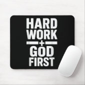 Hard Work God First Bold Statement Christlich Moti Mousepad (Mit Mouse)