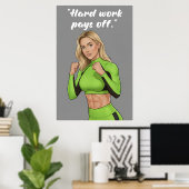 Hard Work Pays Off – Fitness Motivation Poster (Heimbüro)