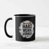 Hard Work Pays Off Grunge Worker Design Tasse (Links)