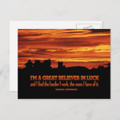 Hard Work und Luck Post Card Postkarte (Vorne/Hinten)